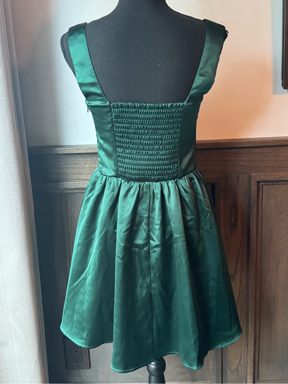 wild fable Dark Green Square-Neck Fit & Flare Mini Dress medium - Picture 5 of 9